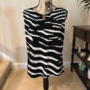 Ivanka Trump Zebra Print Sleeveless Top